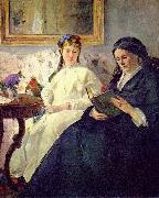 Berthe Morisot Portrait de Mme Morisot et de sa fille Mme Pontillon ou La lecture Spain oil painting artist